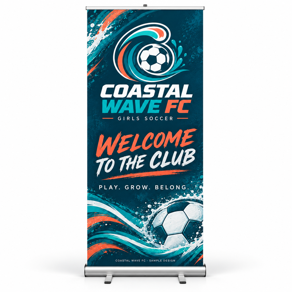 coastal-wave fictional soccer team retractable sample design