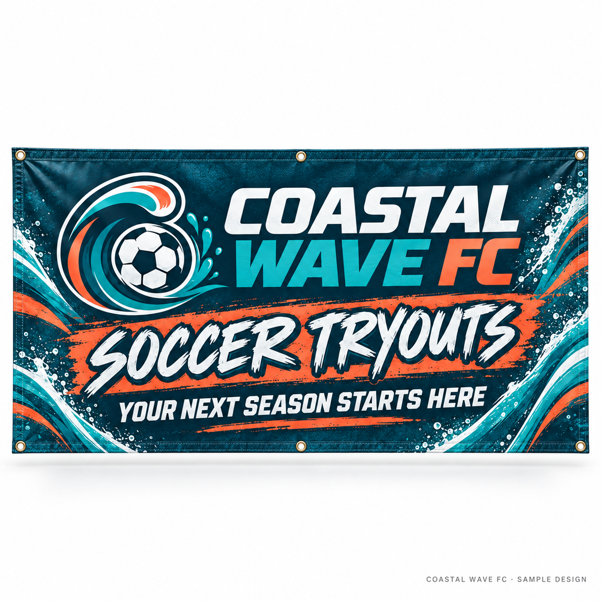 coastal-wave fictional soccer team vinyl sample design