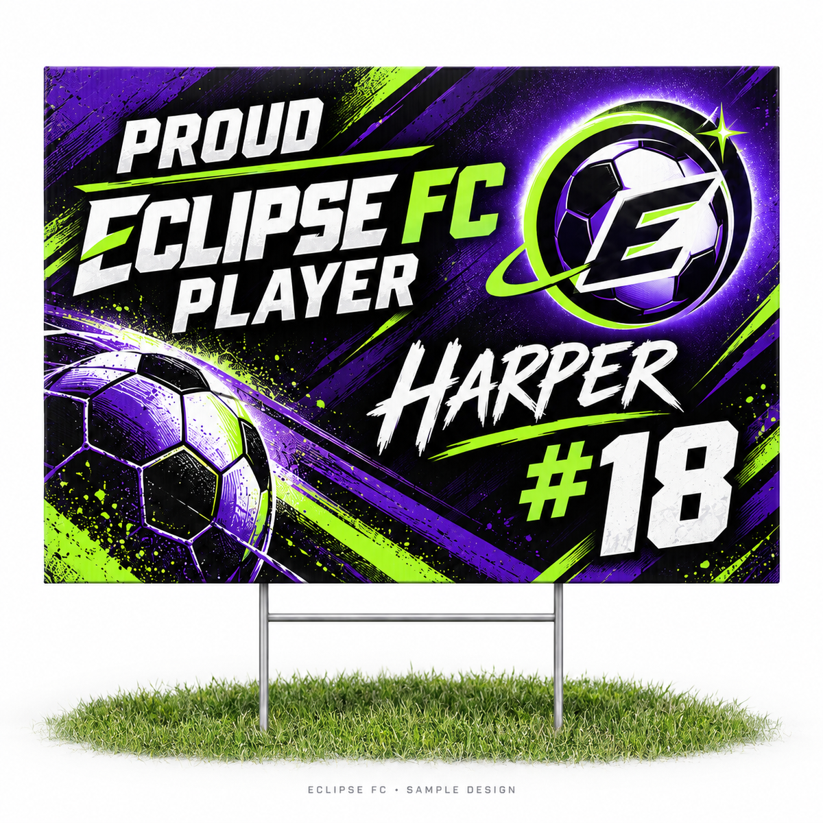 eclipse fictional soccer team yard sample design