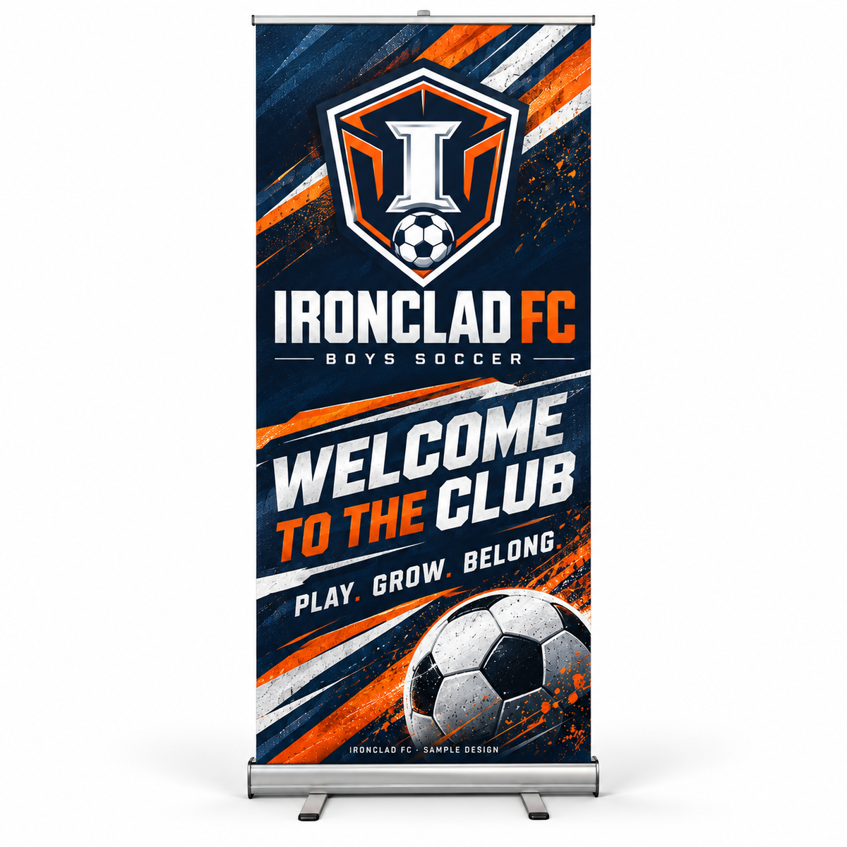 ironclad fictional soccer team retractable sample design