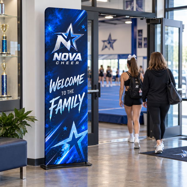 Nova welcome stand — fictional gym concept