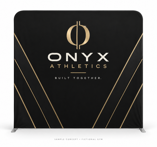 8 ft. Fabric Display — Onyx Athletics fictional gym sample