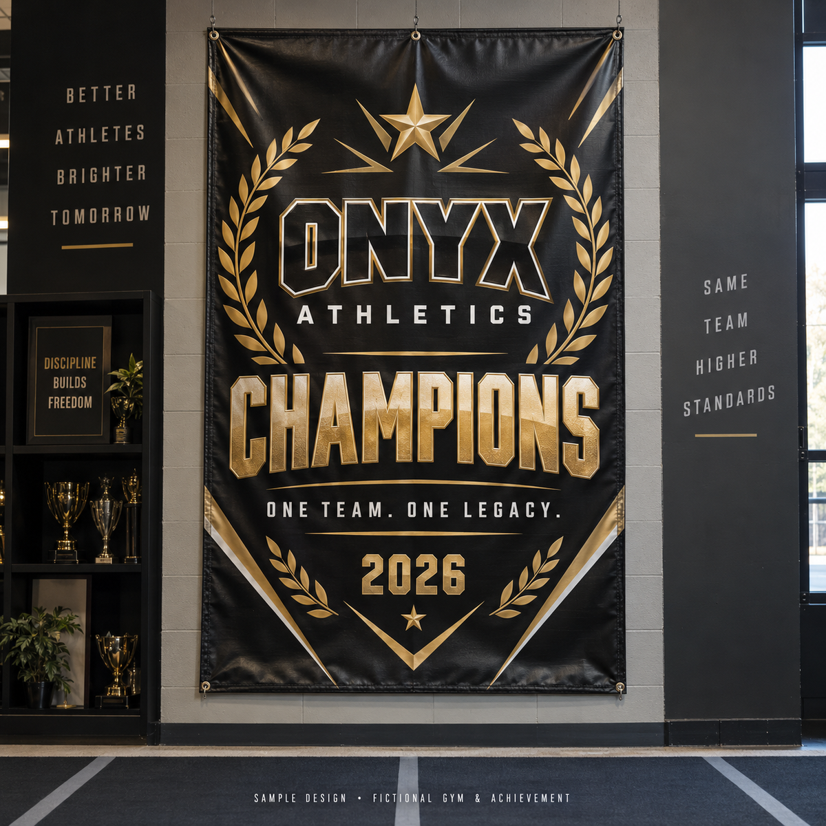 onyx championship vinyl banner — fictional sample design