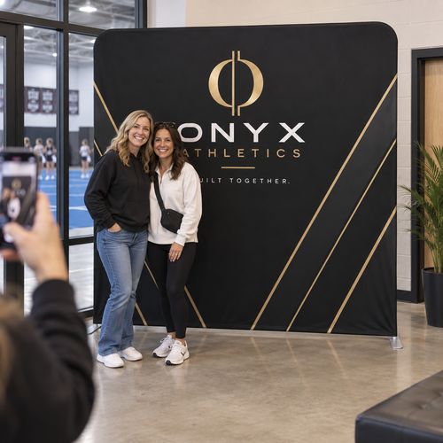 onyx photo 8ft — fictional cheer gym display concept