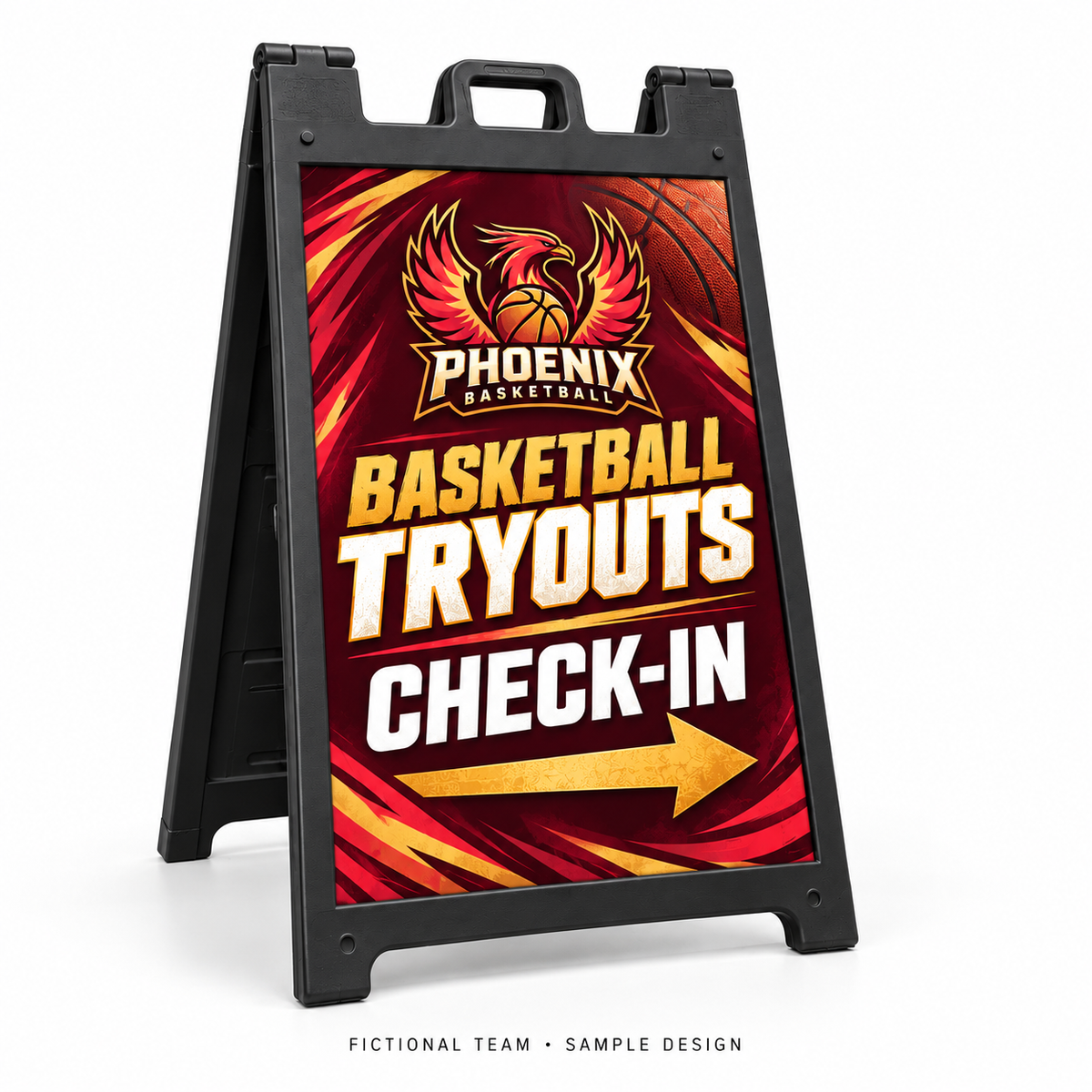 phoenix basketball aframe — fictional team sample design