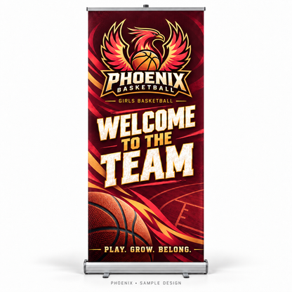 phoenix basketball retractable — fictional team sample design