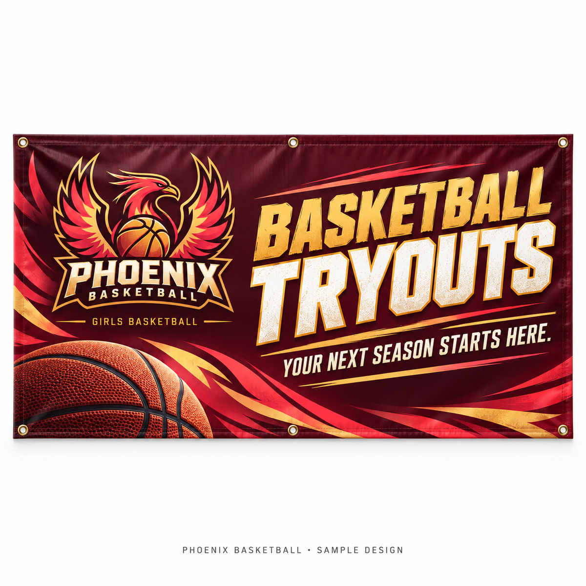 phoenix basketball vinyl — fictional team sample design
