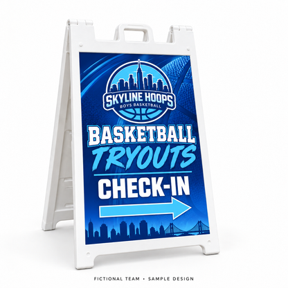 skyline basketball aframe — fictional team sample design