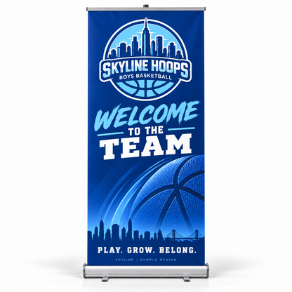 skyline basketball retractable — fictional team sample design