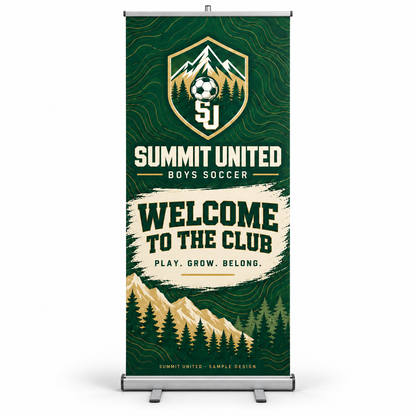 summit fictional soccer team retractable sample design