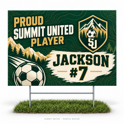 summit fictional soccer team yard sample design