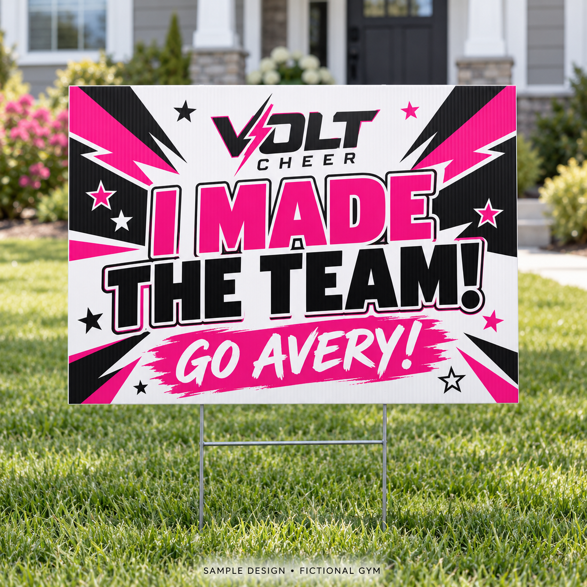 18 by 24 inch coroplast yard sign — volt team fictional sample design
