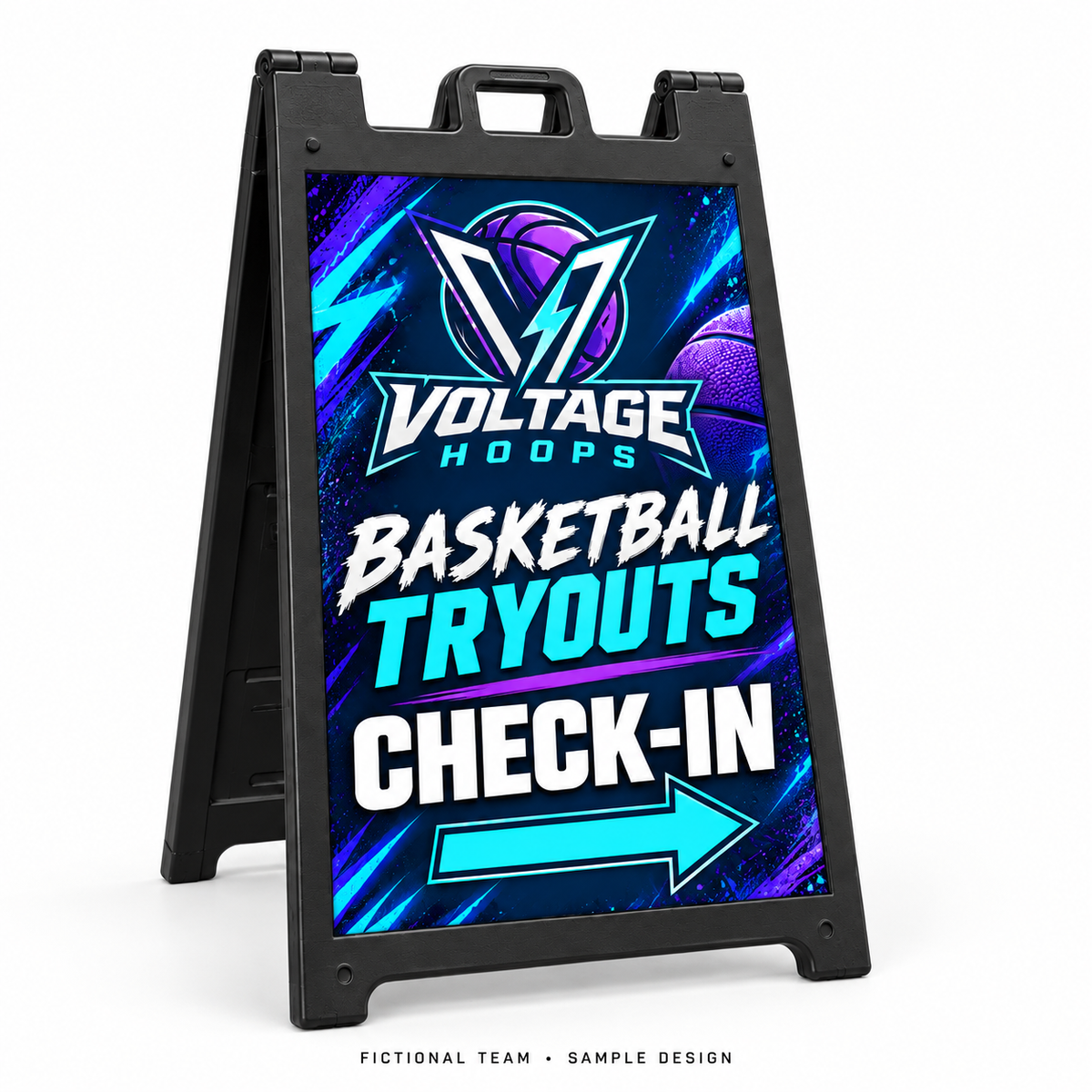 voltage basketball aframe — fictional team sample design
