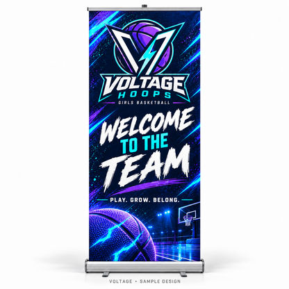 voltage basketball retractable — fictional team sample design